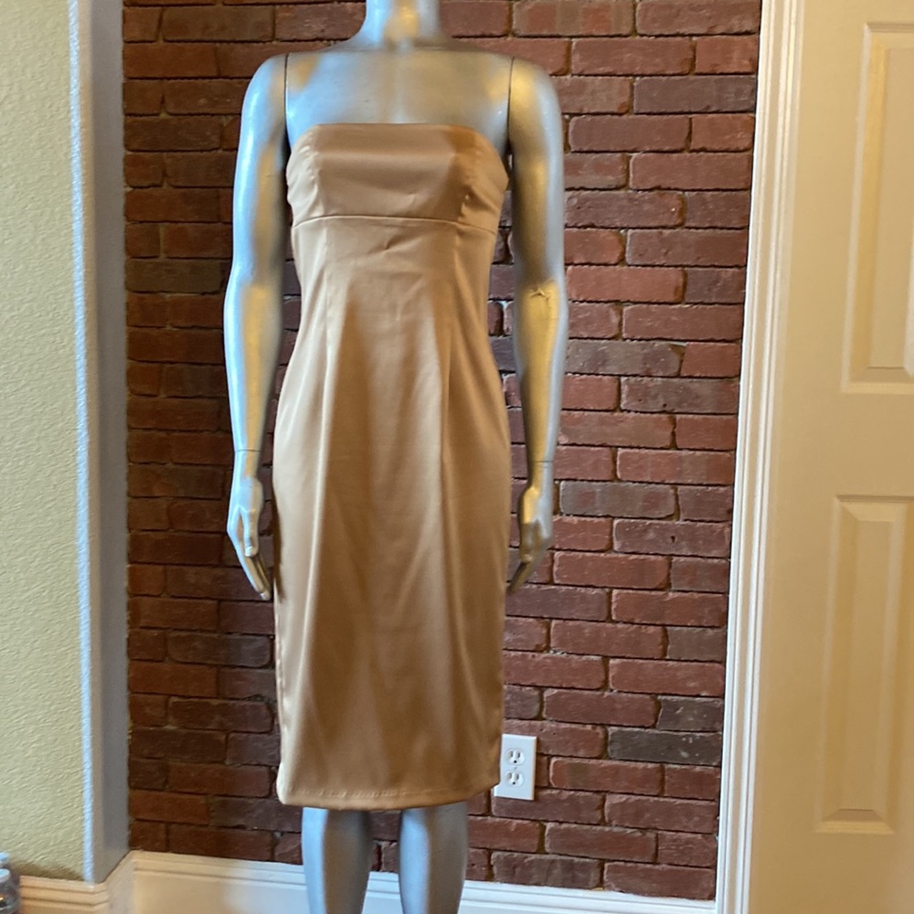 Gold Strapless Dress